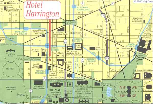 Hotel Harrington in Washington DC - Downtown tourist hotel is good value in Washington DC